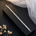 Elegant Silver-Tone Crystal Link Bracelet for Women