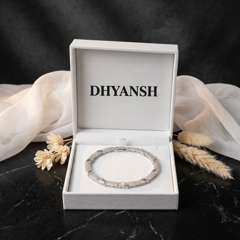 Elegant Silver-Tone Crystal Link Bracelet for Women