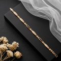 Elegant Rose Gold-Tone Crystal Link Bracelet for Women