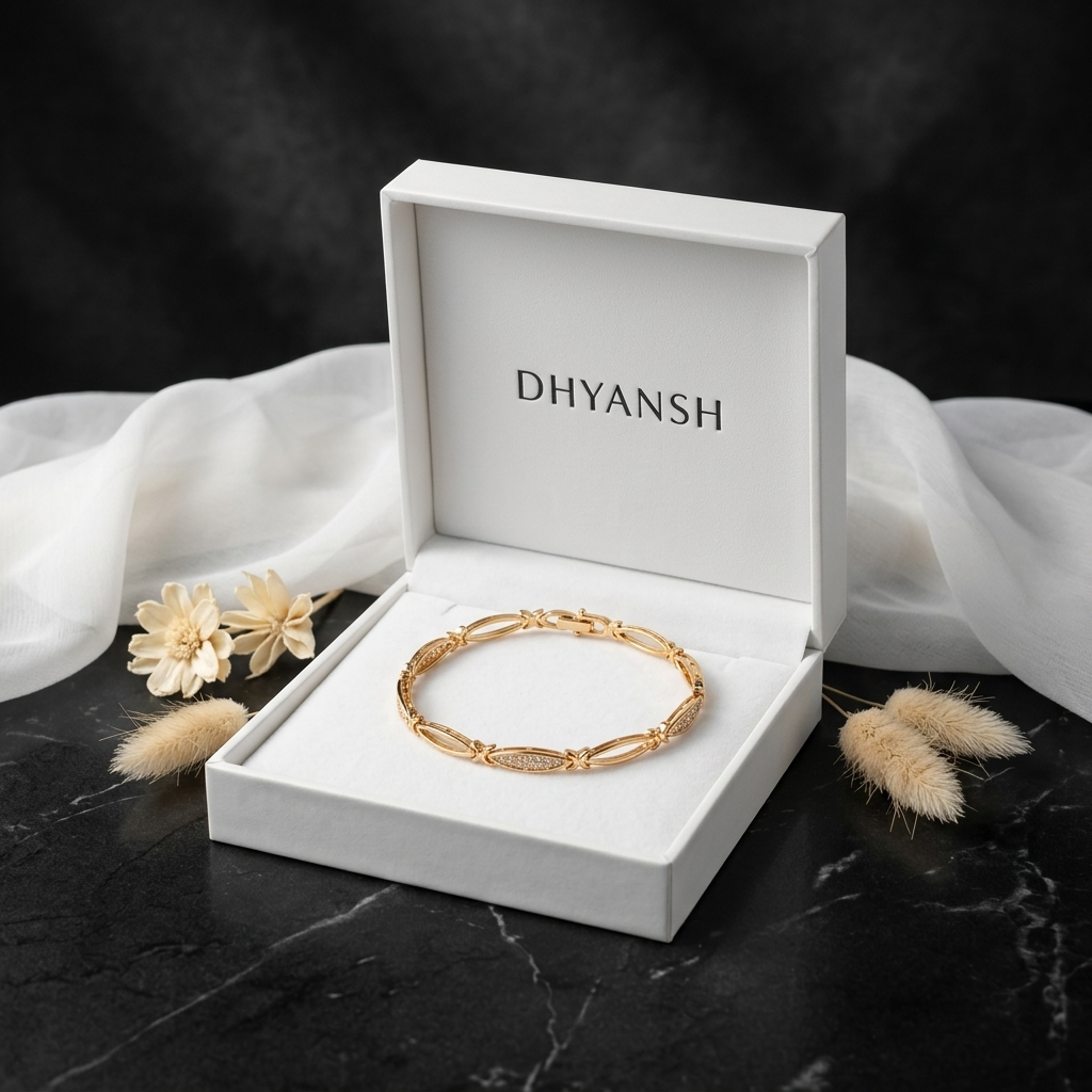 Elegant Rose Gold-Tone Crystal Link Bracelet for Women