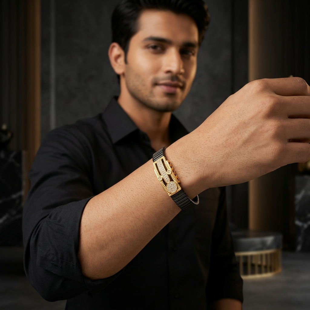 Men's Crystal Statement Bracelet