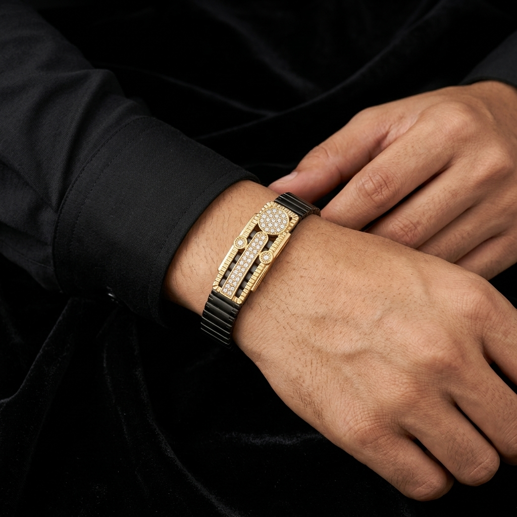Men's Crystal Statement Bracelet