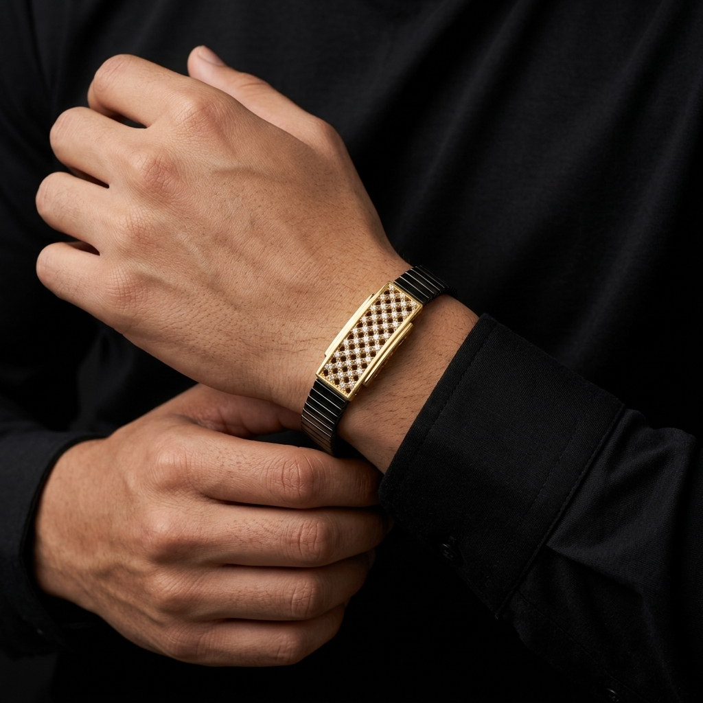 Men's Crystal Stretch Bracelet