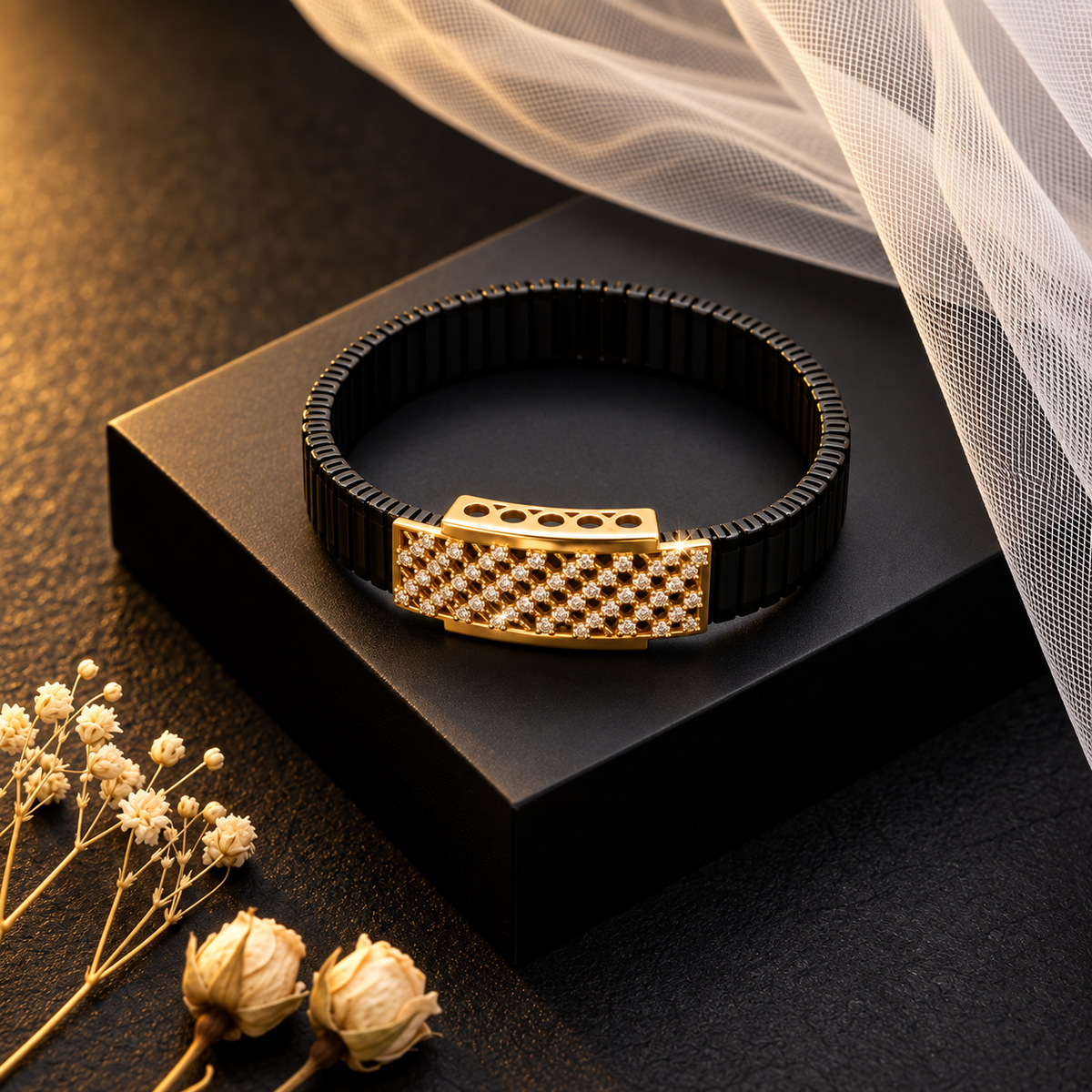 Men's Crystal Stretch Bracelet