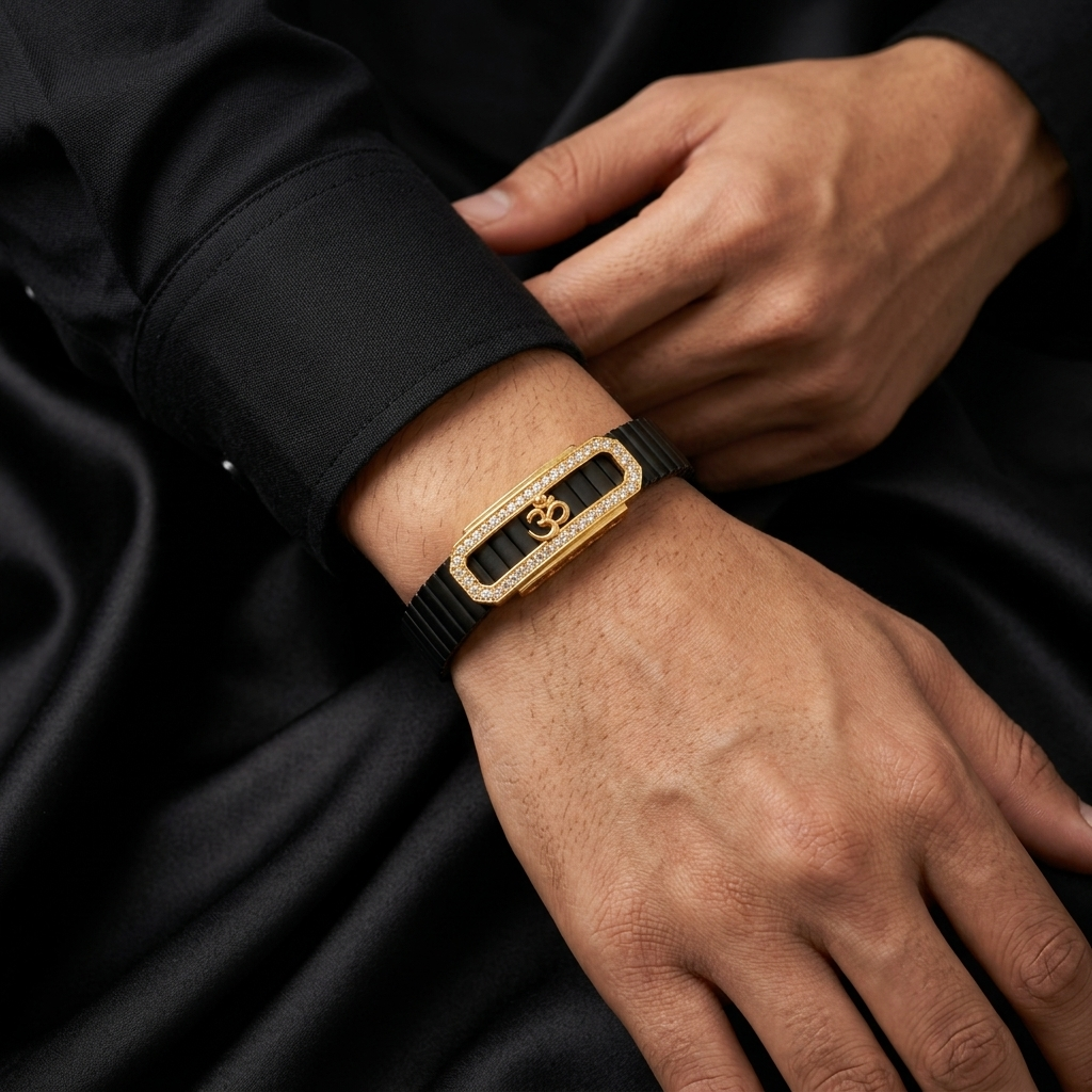 Men's Om Crystal Bracelet