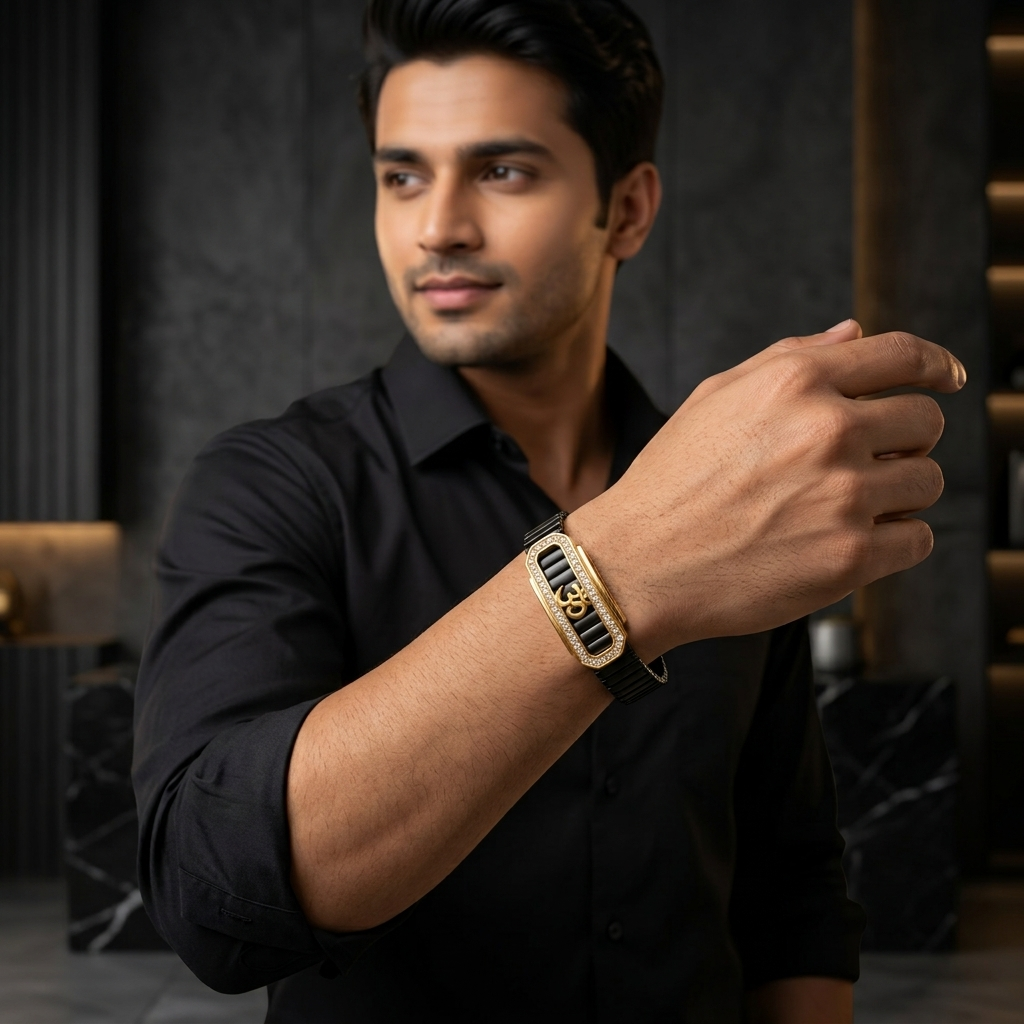 Men's Om Crystal Bracelet