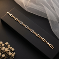 Rose Gold-Tone Crystal Chain Link Bracelet