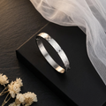 Silver-Tone Geometric Kada Bracelet